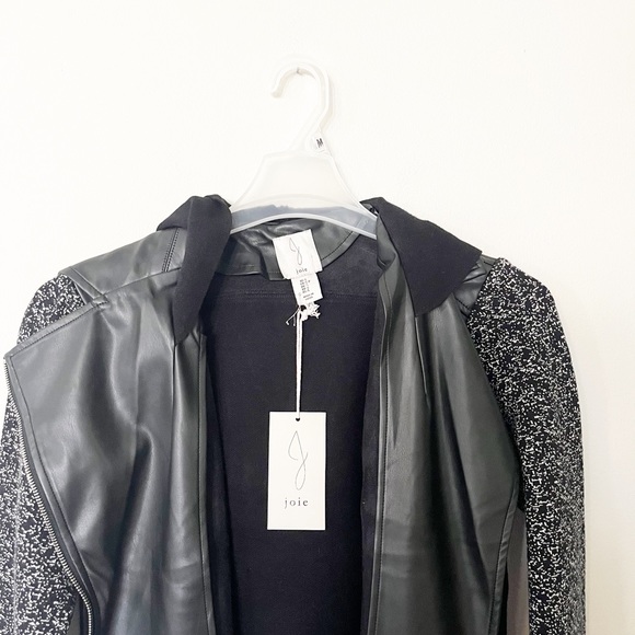 NWT Joie Mixed Media Vegan Leather Jacket - Picture 4 of 8